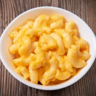 Close-up of creamy macaroni and cheese side dish