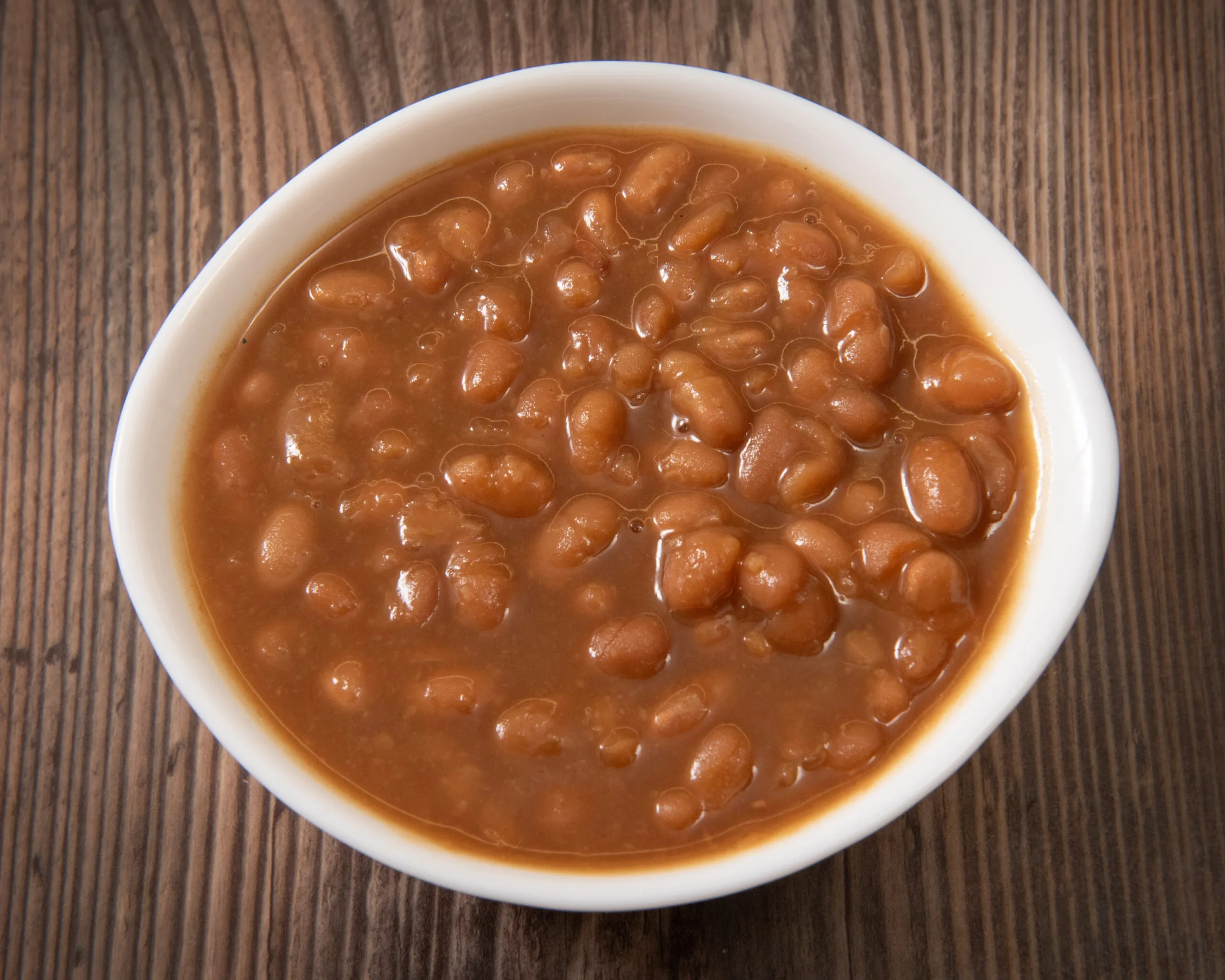 Close-up of BBQ baked beans side dish